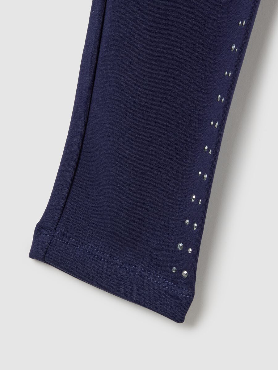 Girls' blue cotton skinny fit leggings_3