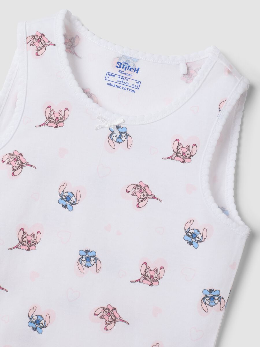 2-pack pink and white organic cotton vests with Lilo & Stitch print_2
