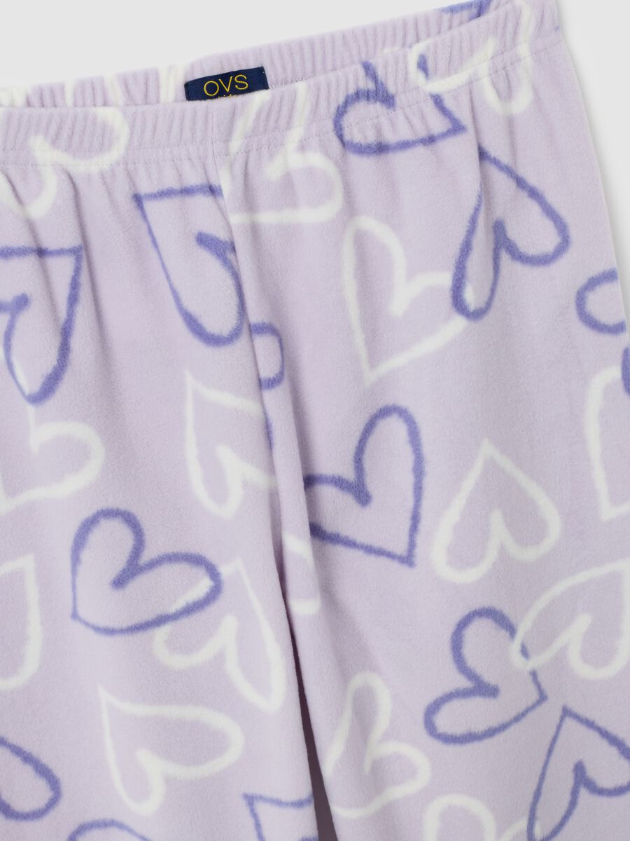 Pigiama da ragazze in pile viola regular fit_3