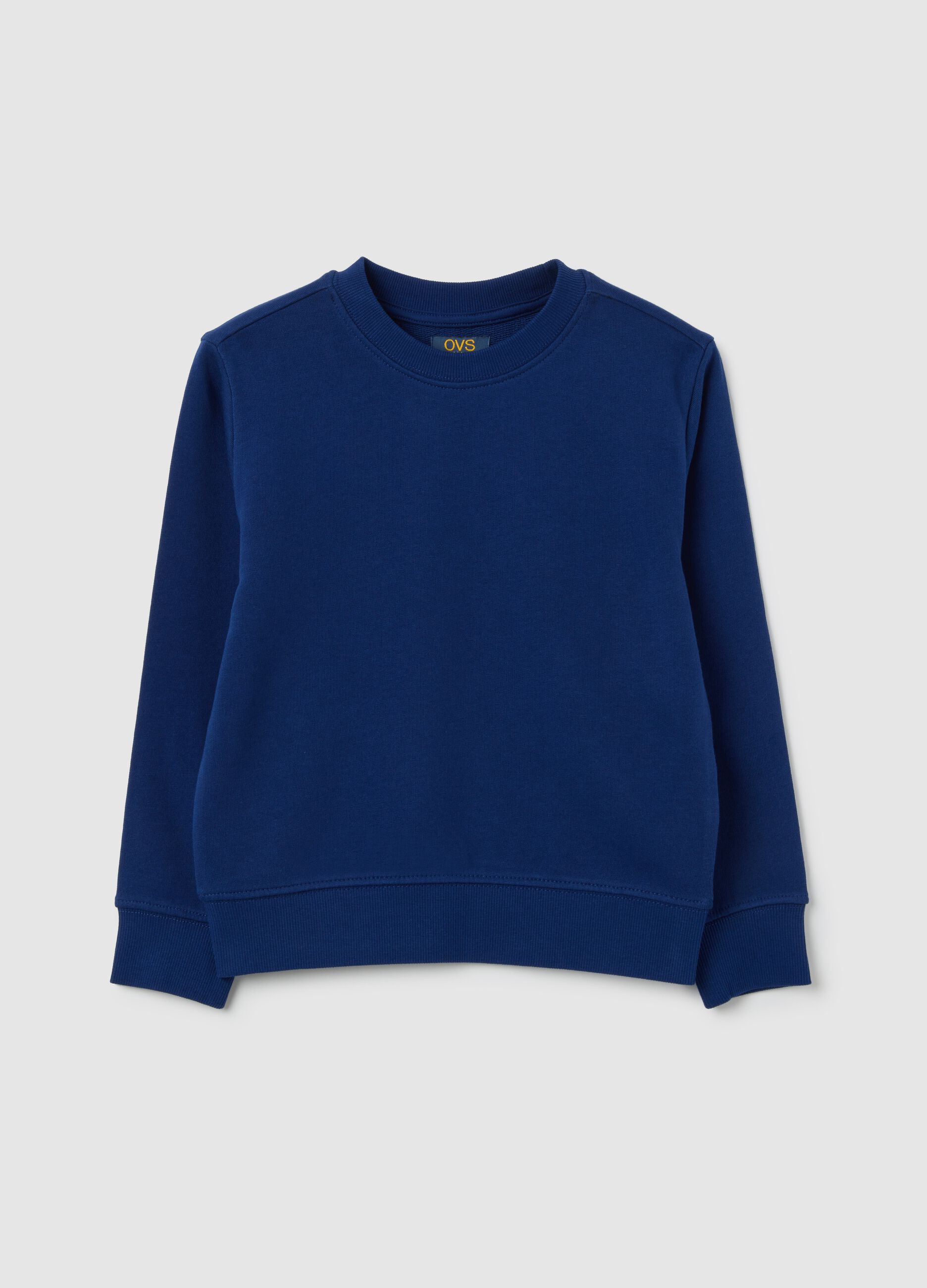 Kids' sweatshirt in pure blue cotton