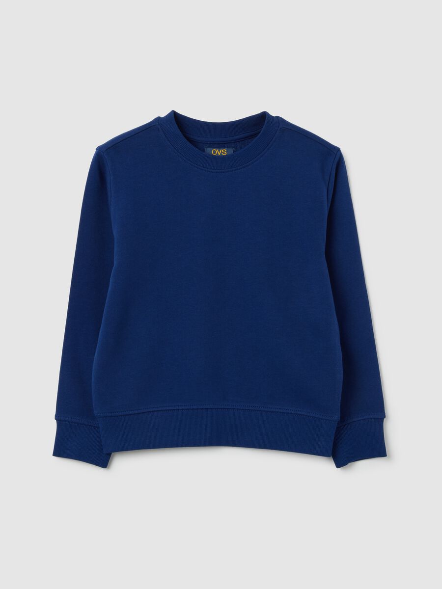 Kids' sweatshirt in pure blue cotton_0
