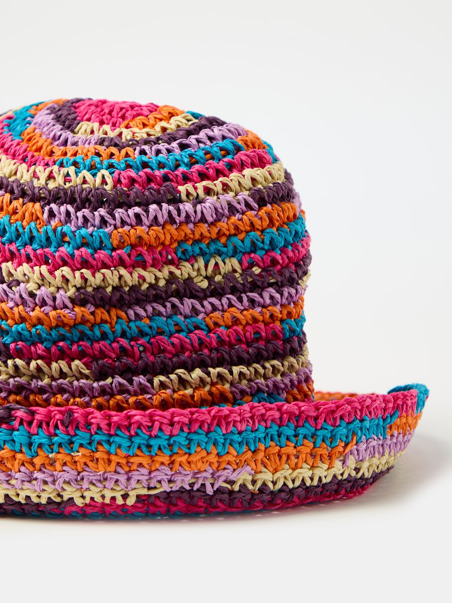 Multicoloured raffia hat_2
