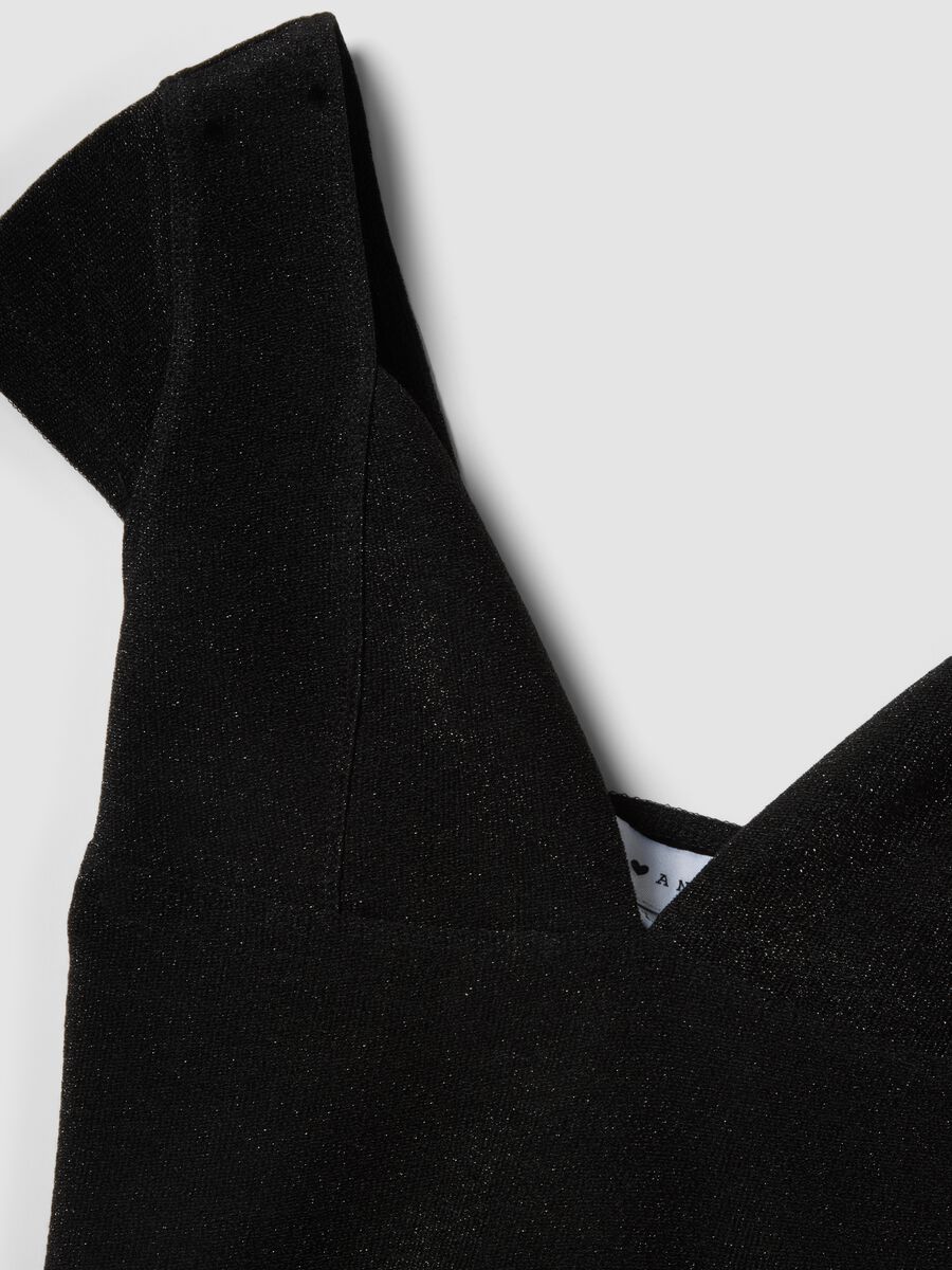 Black stretch viscose-blend V-neck regular-fit T-shirt_5