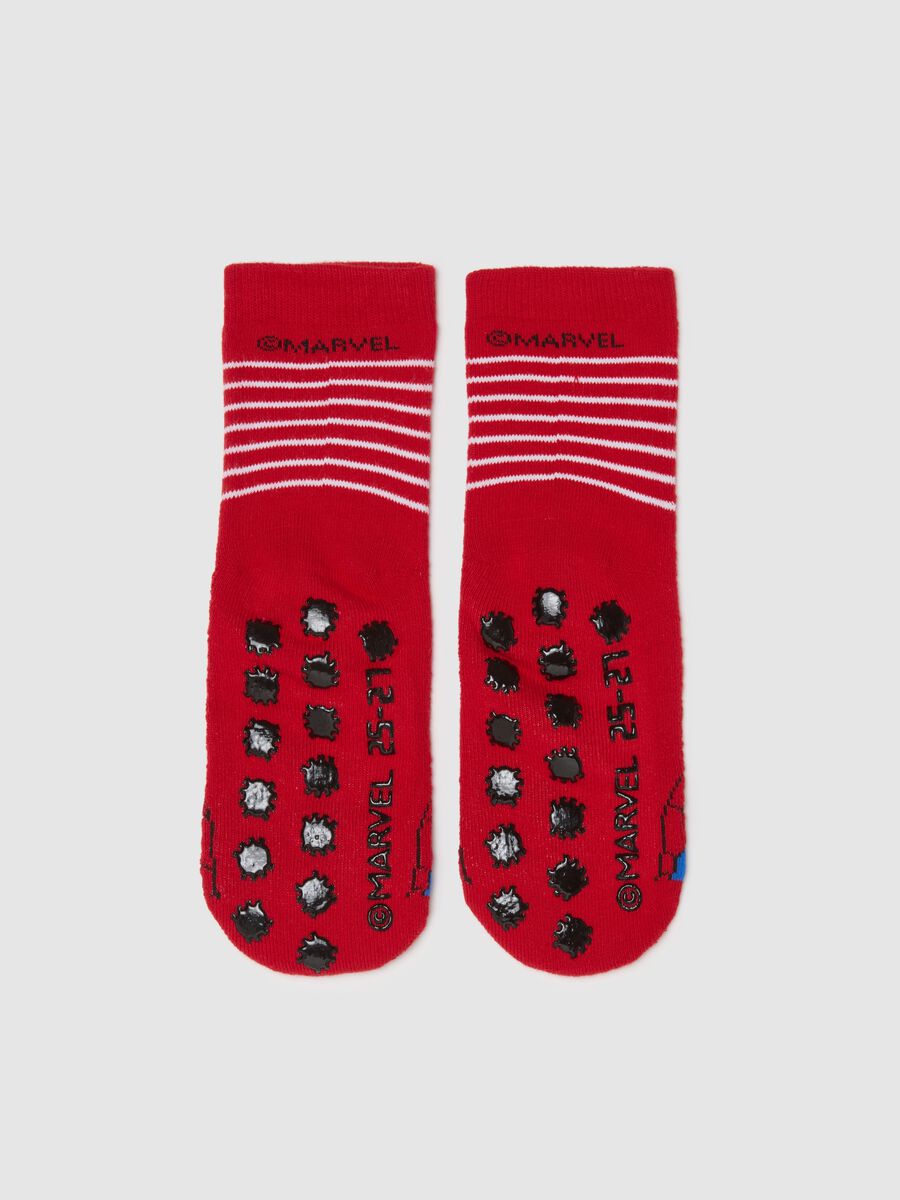 Children's Red Anti-Slip Cotton Blend Socks_2
