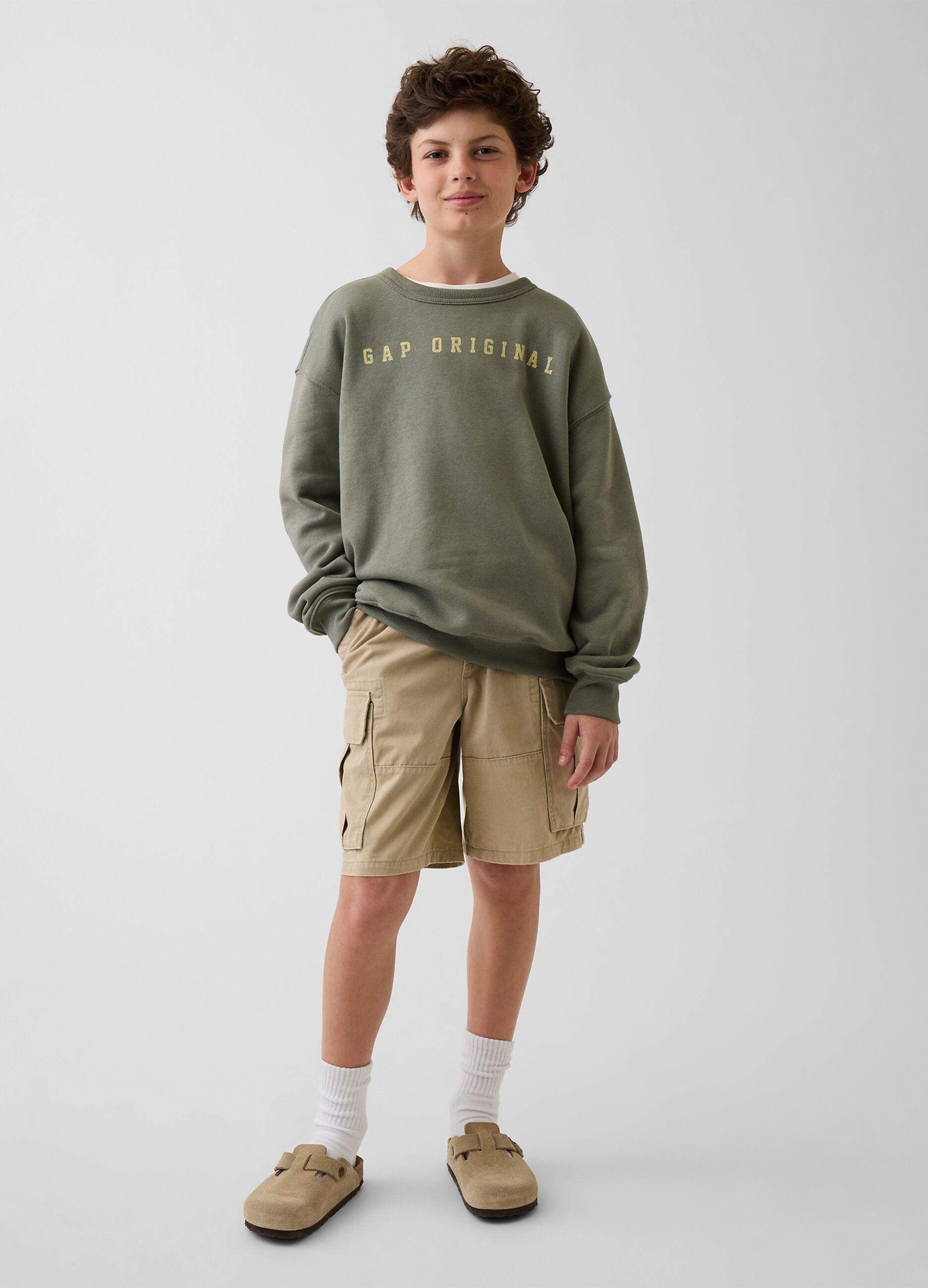 Cotton-blend crew-neck sweatshirt