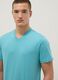 Light blue pure cotton V-neck t-shirt regular fit_3