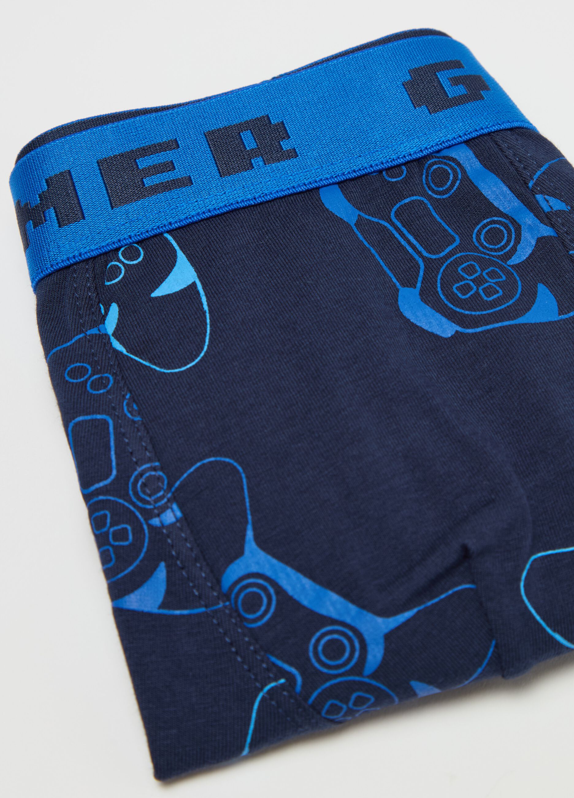 Boxer in cotone stretch con stampa gamers