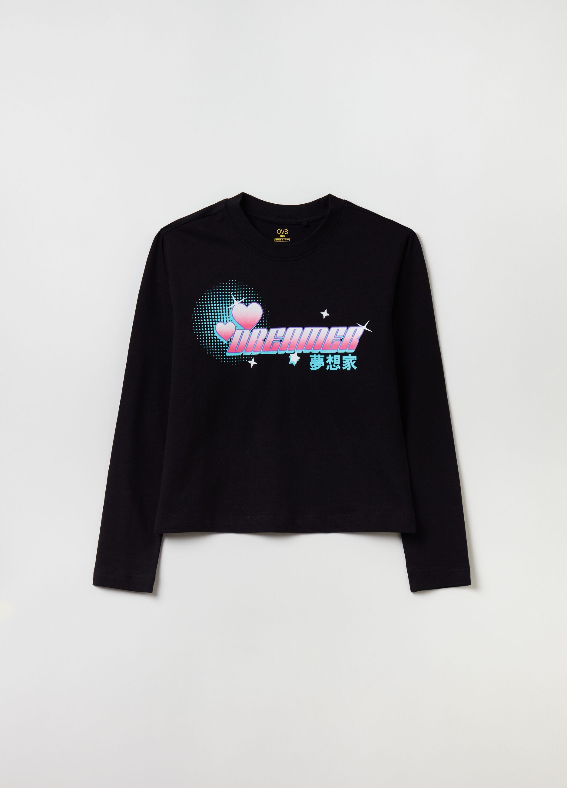 T-shirt a maniche lunghe con stampa_0