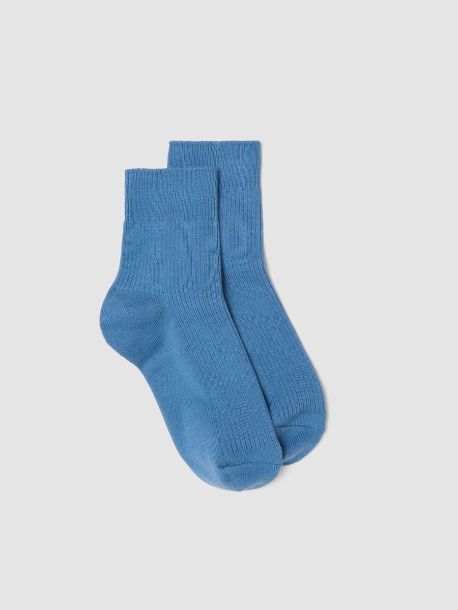 Light blue stretch cotton socks_0