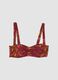 Multicolour stretchy balconette bikini top with floral print_0