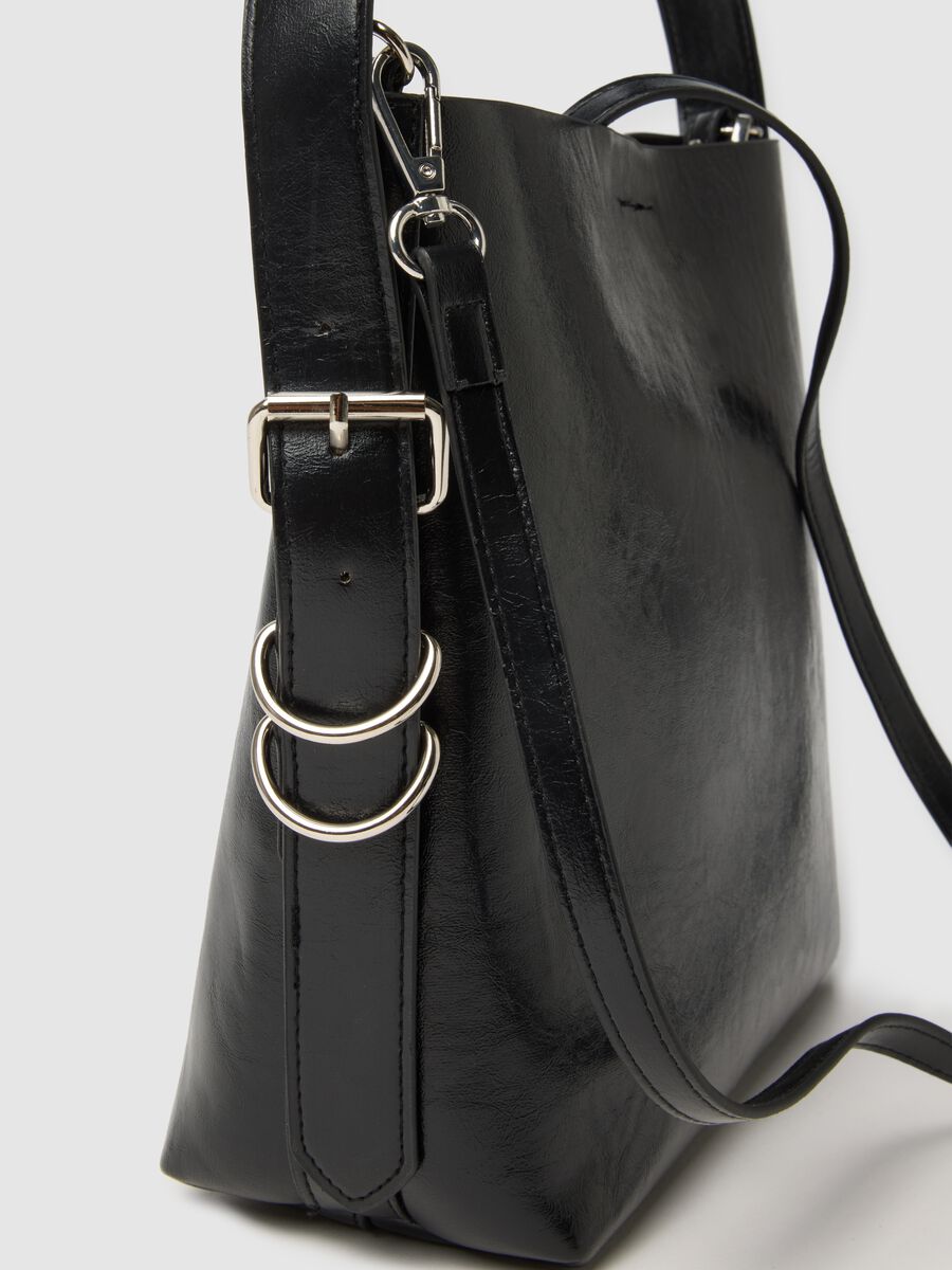 Black Shopper Bag with Buckle_2