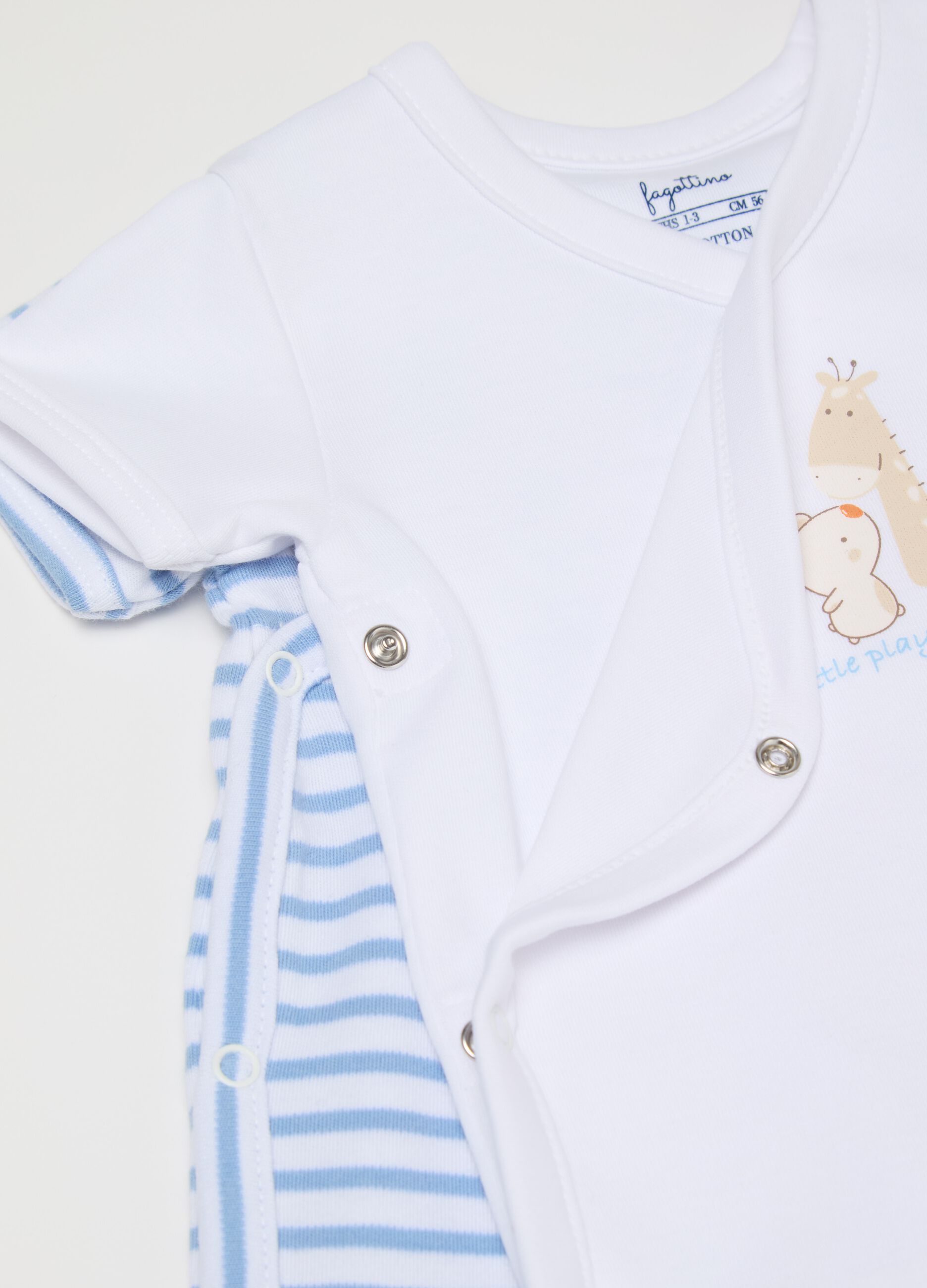 Two-pack bodysuits in organic cotton with V neck