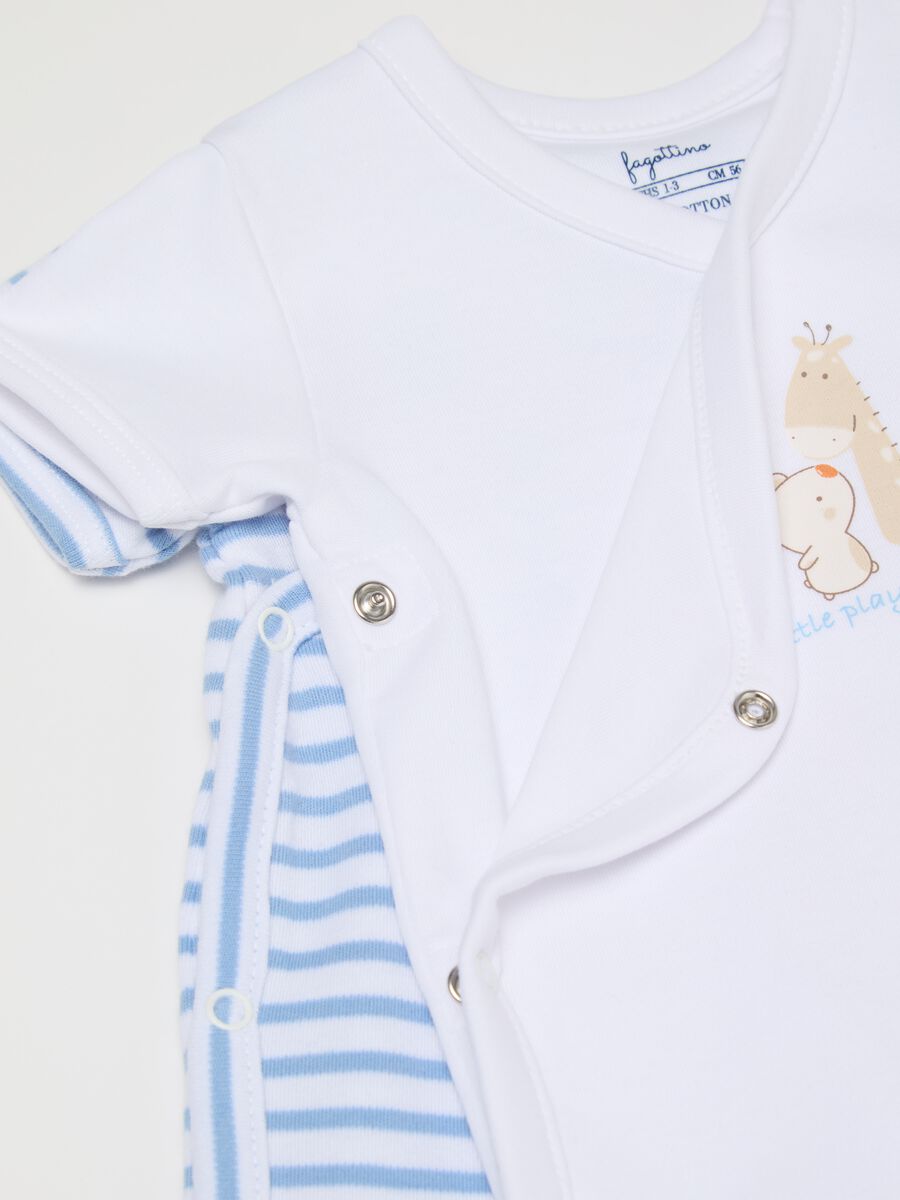 Two-pack bodysuits in organic cotton with V neck_2