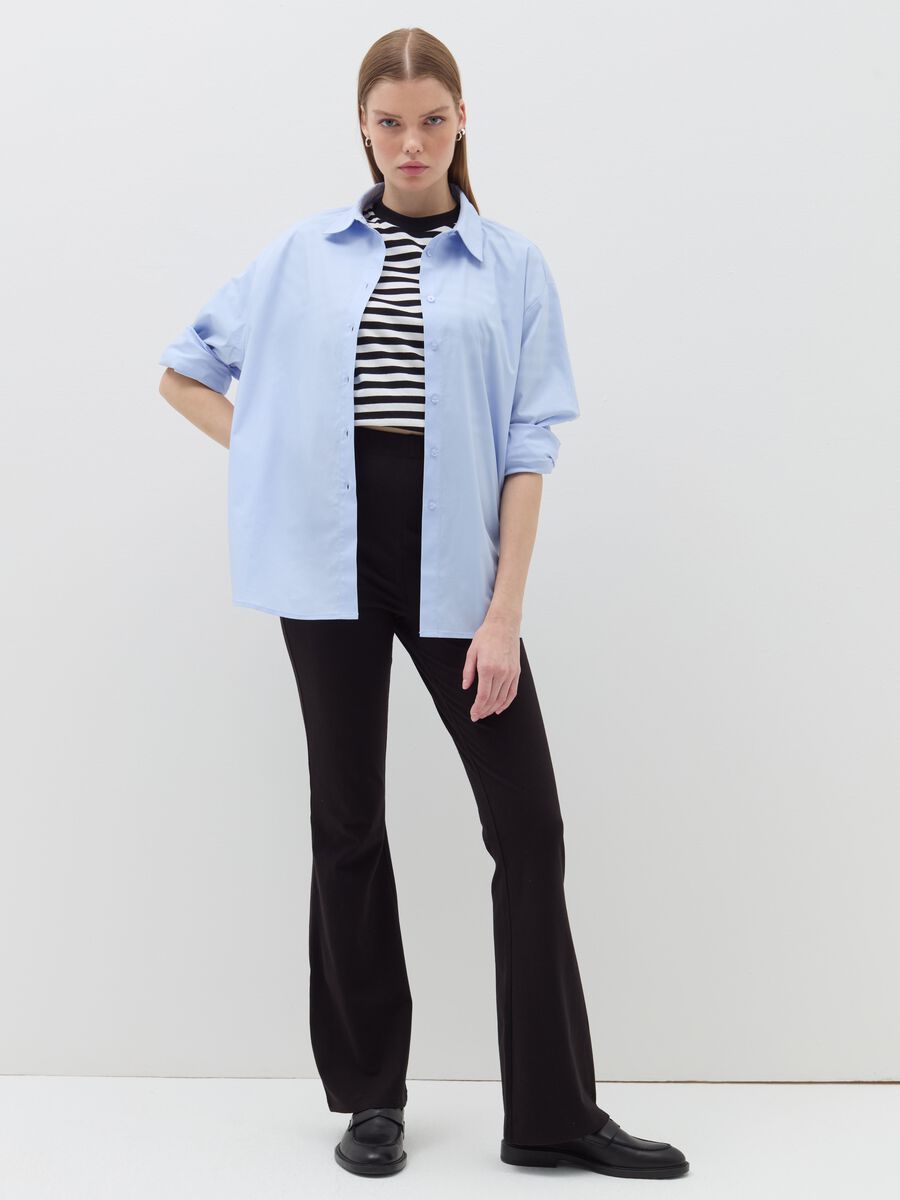 Leggings flare fit in cotone stretch_0