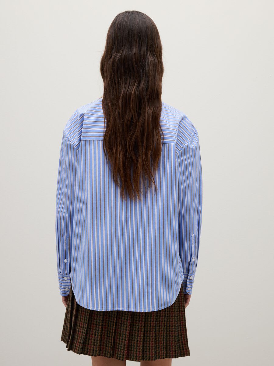 Camicia a righe multicolor in puro cotone regular fit_2