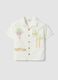 White pure cotton boys&rsquo; shirt with oversized fit and embroidery_0