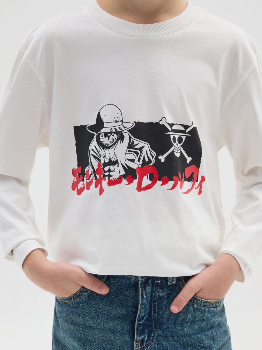 Boys' pure cotton white T-shirt with oversized fit_2