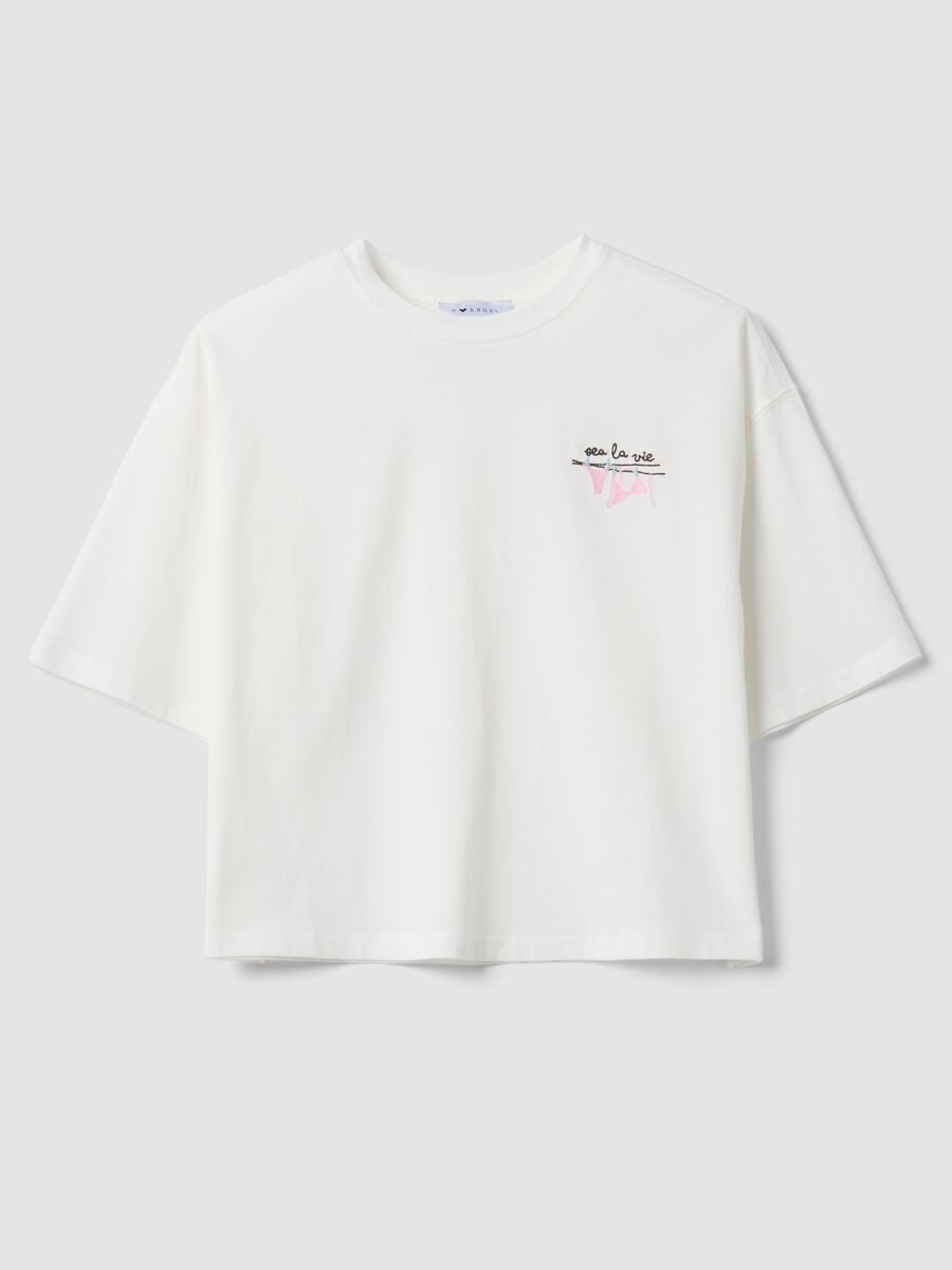 White pure cotton short-sleeve T-shirt_4