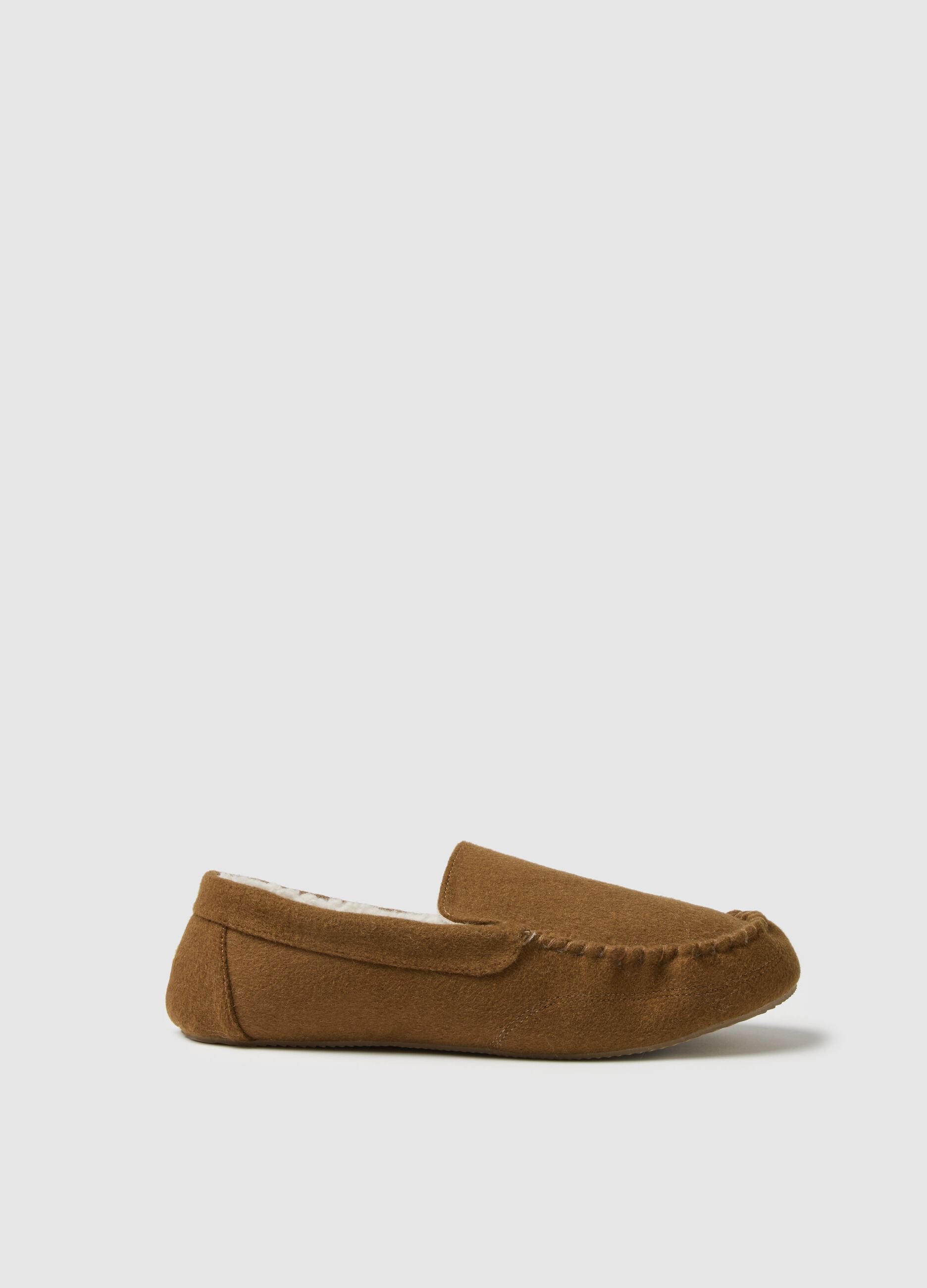 Brown Padded Winter Slippers