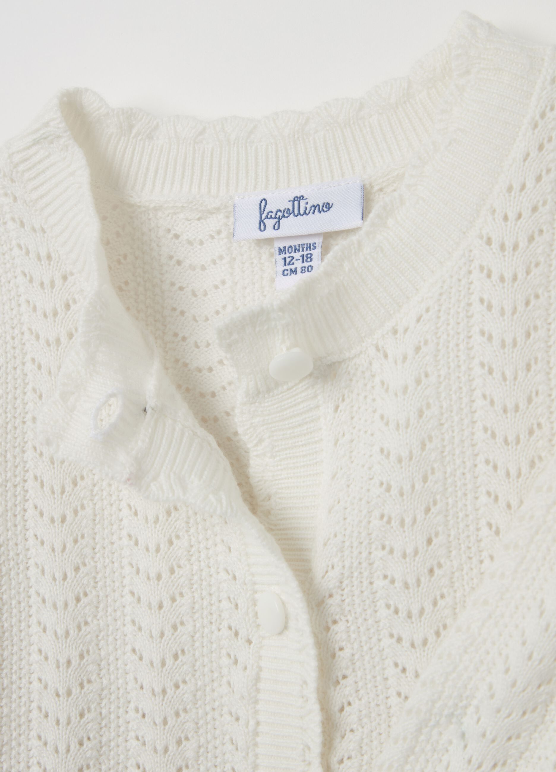 Cardigan in pointelle cotton