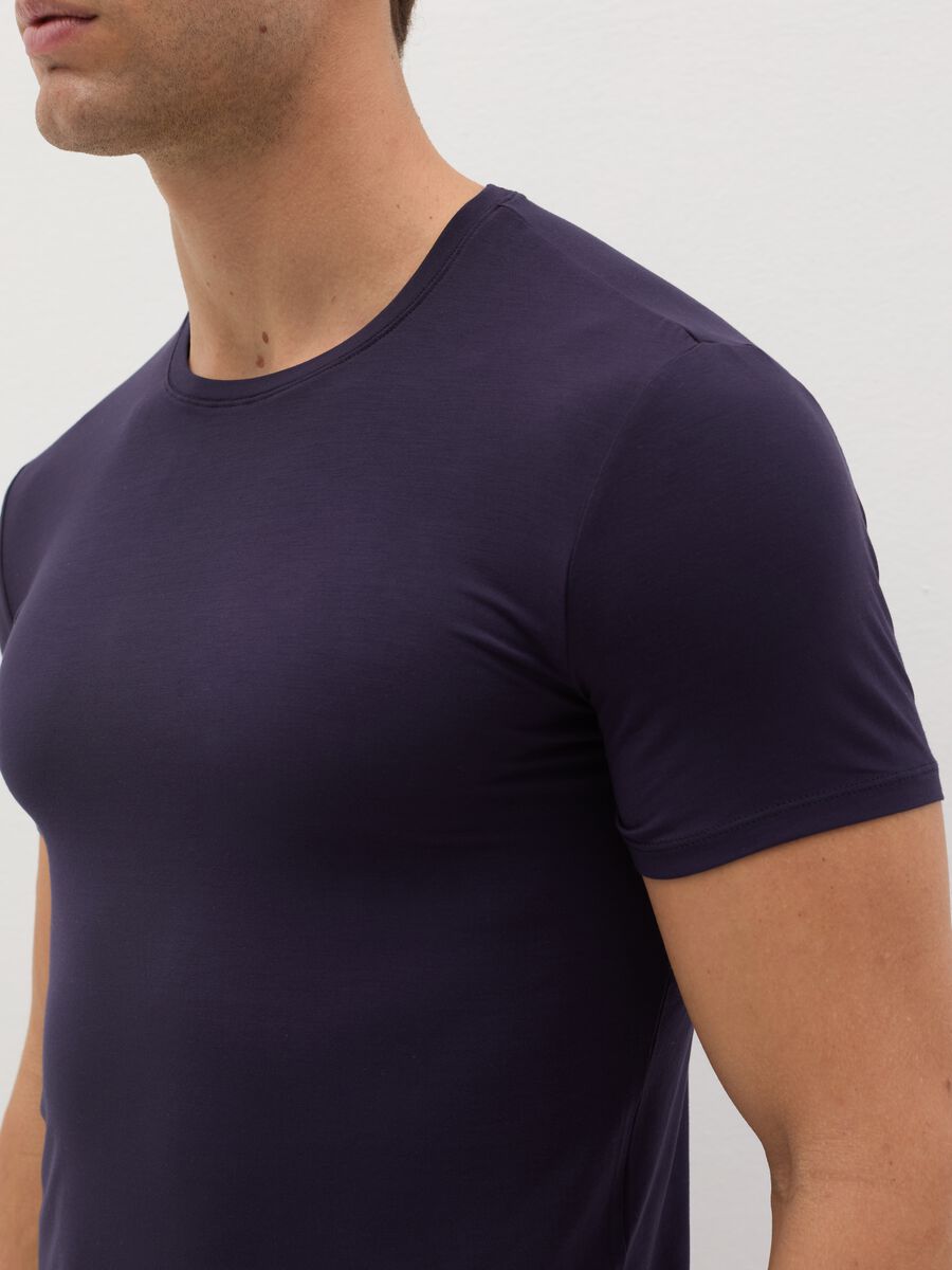 Stretch modal undershirt with round neck_1