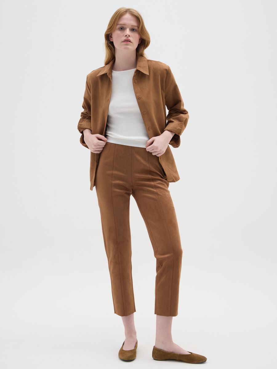 Brown Slim Fit Leggings_0
