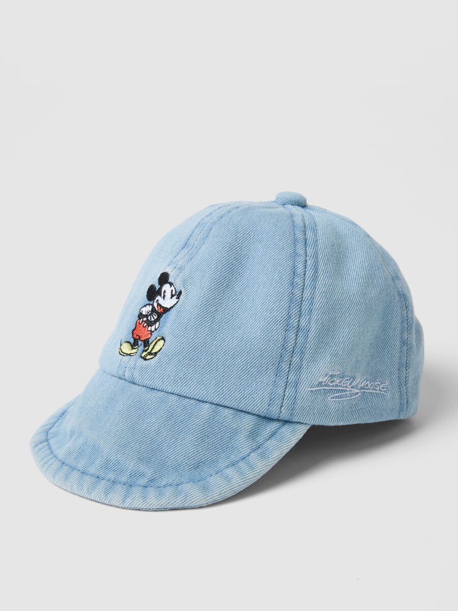 Cappello da baseball in puro cotone azzurro da bimbo con Topolino_1