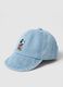 Sky blue pure cotton baseball cap for kids with Mickey Mouse_1