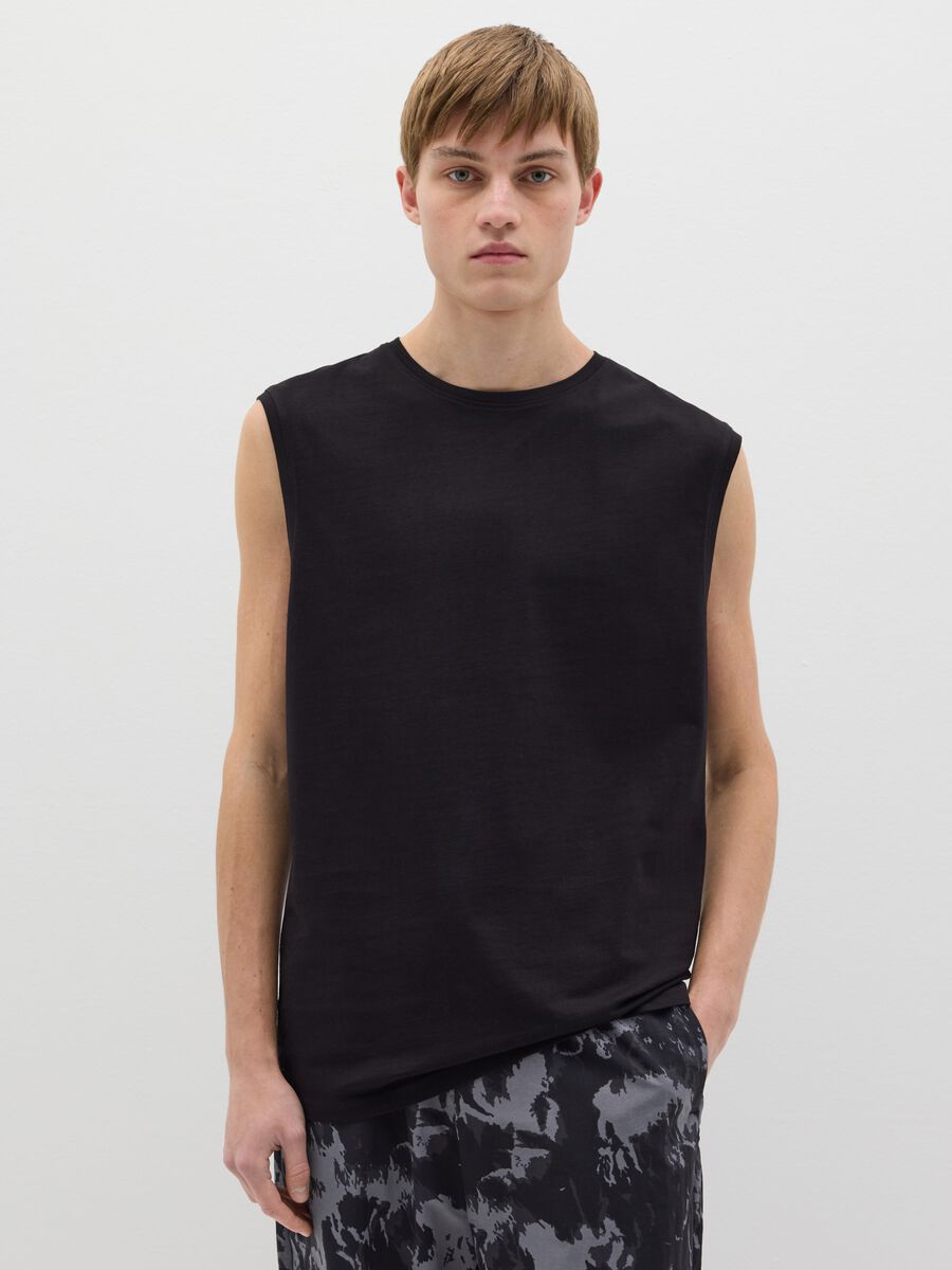 Cotton racerback vest with round neck_0