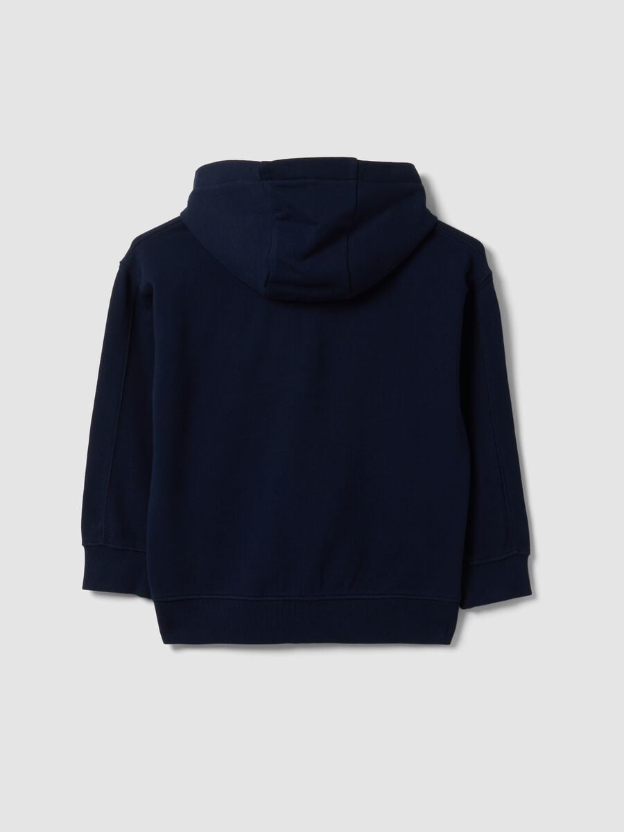 Felpa blu in puro cotone con cappuccio regular fit per bambino_2