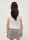 T-shirt fitted bianca in cotone elasticizzato da ragazza con ricamo_1