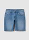 Men's light blue denim, slim fit Bermuda shorts_4