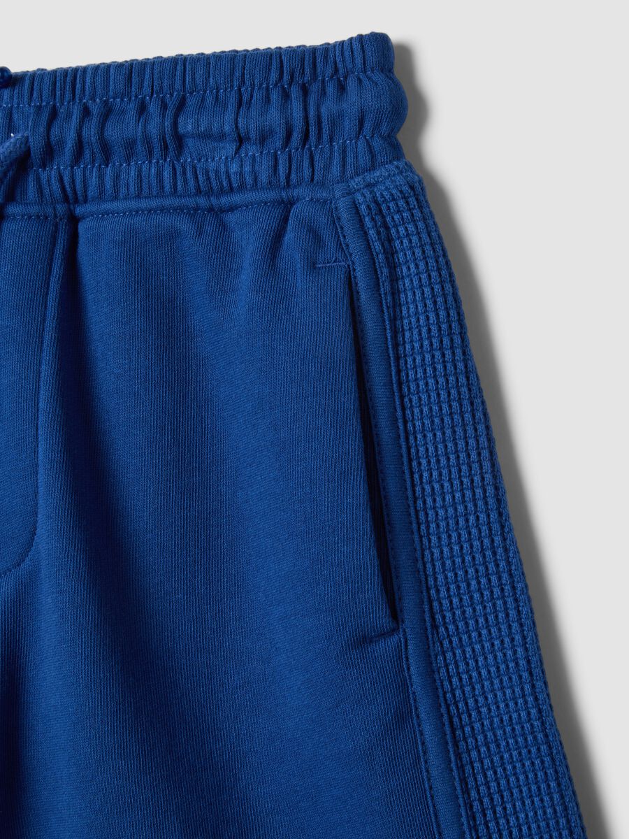 Blue pure cotton shorts with elasticated waist_3