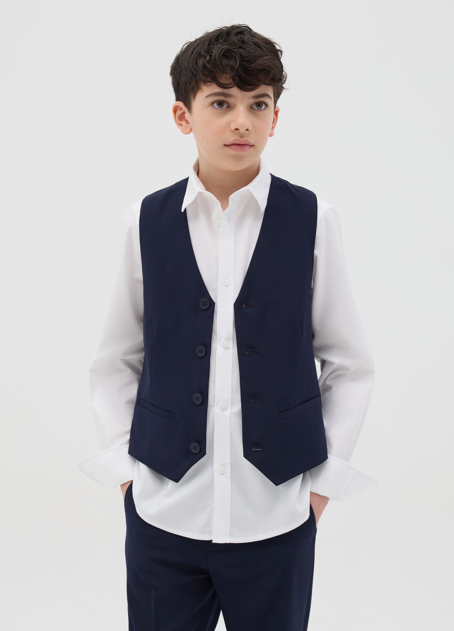 Gilet with welt pockets