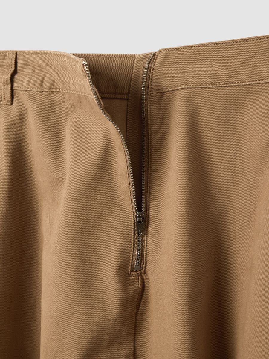 Brown midi skirt in pure cotton_5