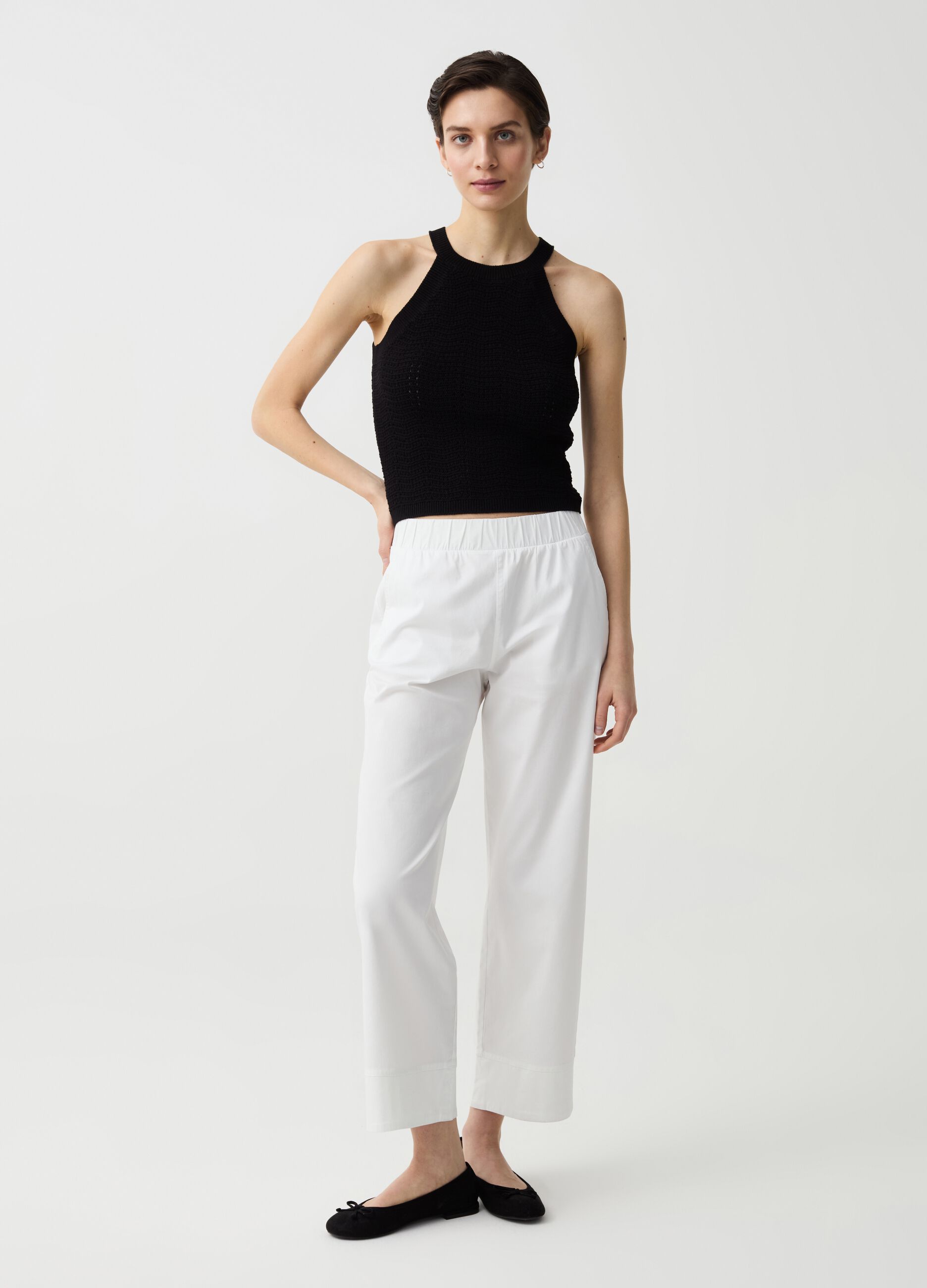 Pantalone cropped wide leg