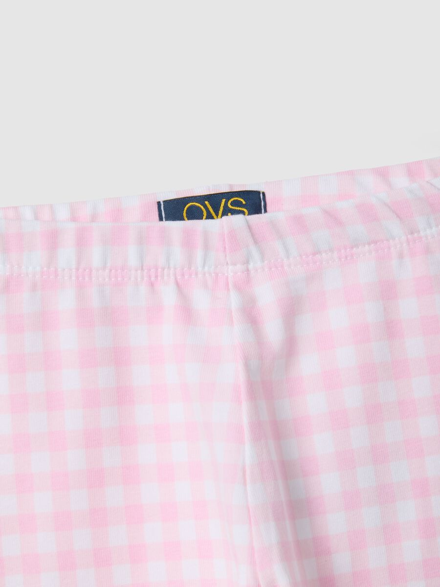 Girls' Multicoloured Check Skinny Cotton Leggings_2