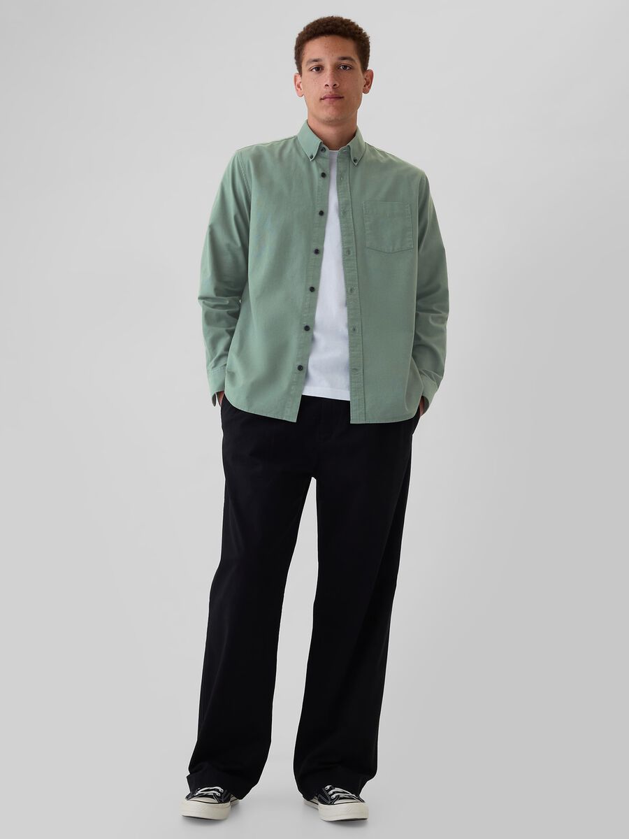 Camicia regular fit in cotone oxford_1