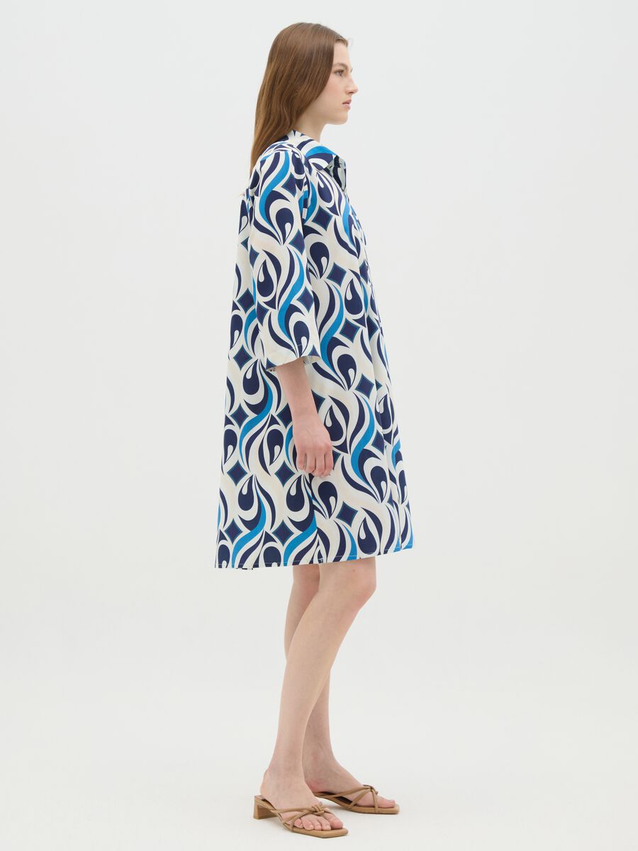 Women's long cotton dress, multicolour, regular fit_1