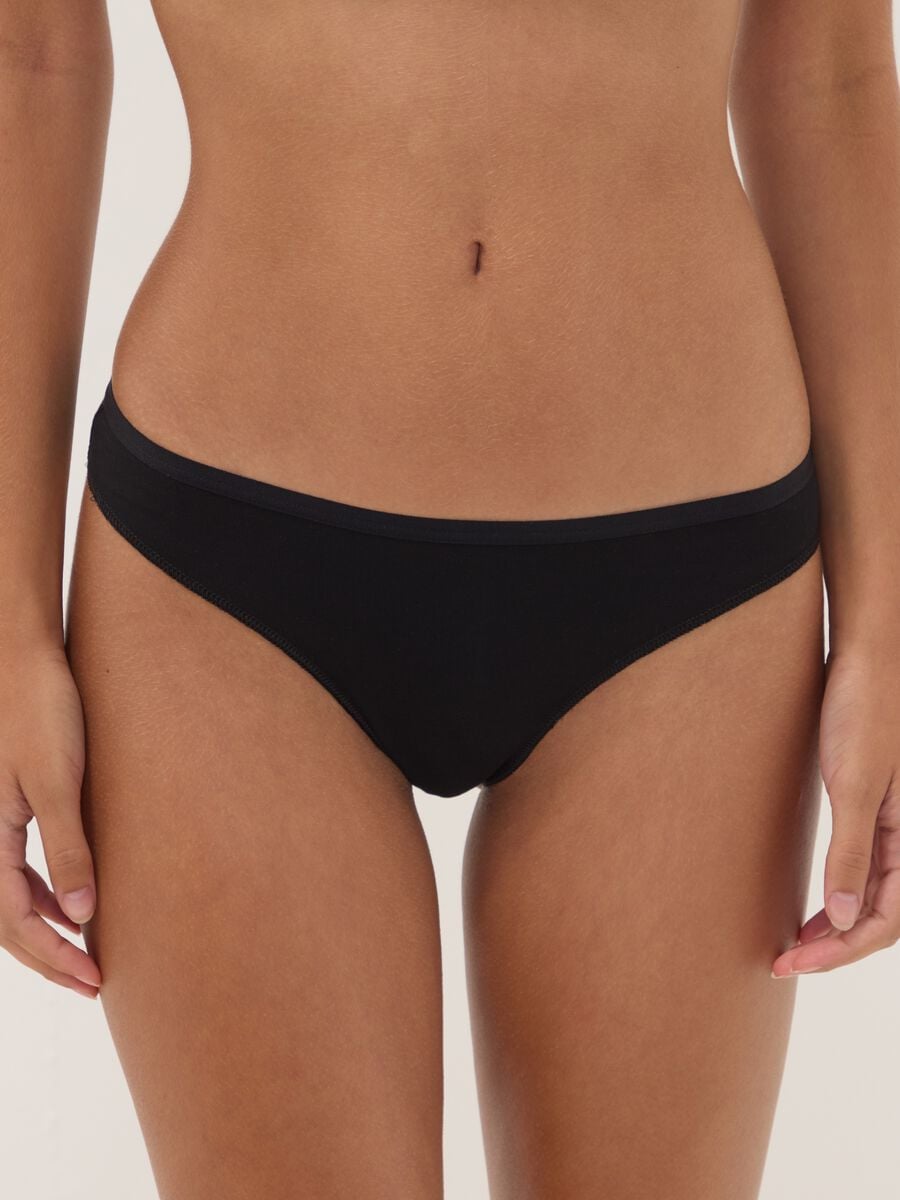 Pack of five black stretch briefs_1