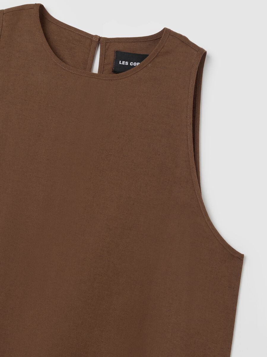 Women's long brown cotton oversized dress_5