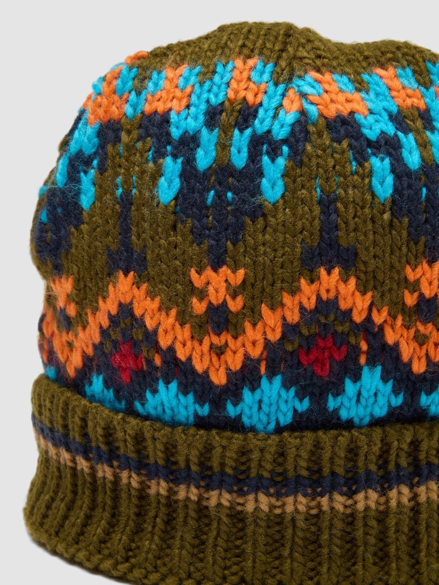 Berretto multicolor con fantasia all over_2