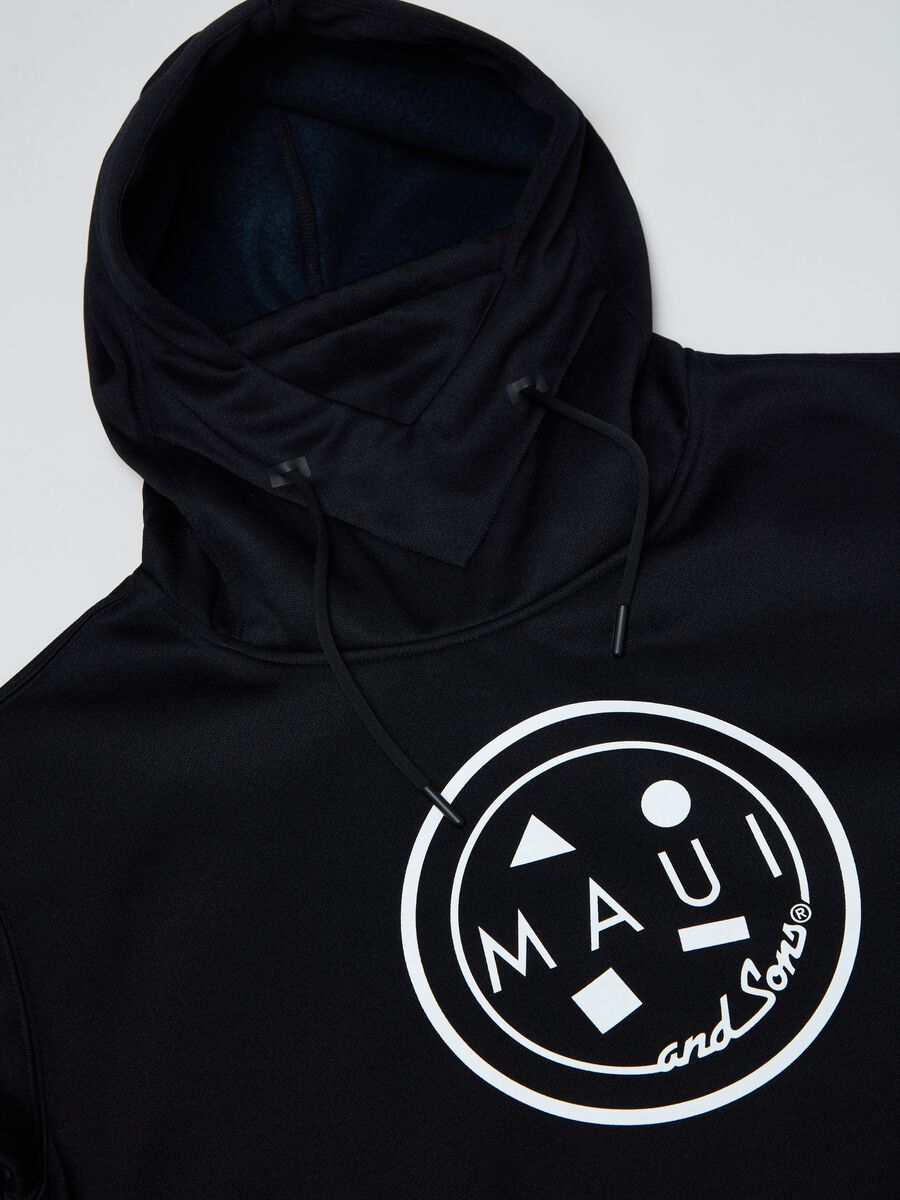 Felpa da snowboard con cappuccio e marsupio stampa logo_5