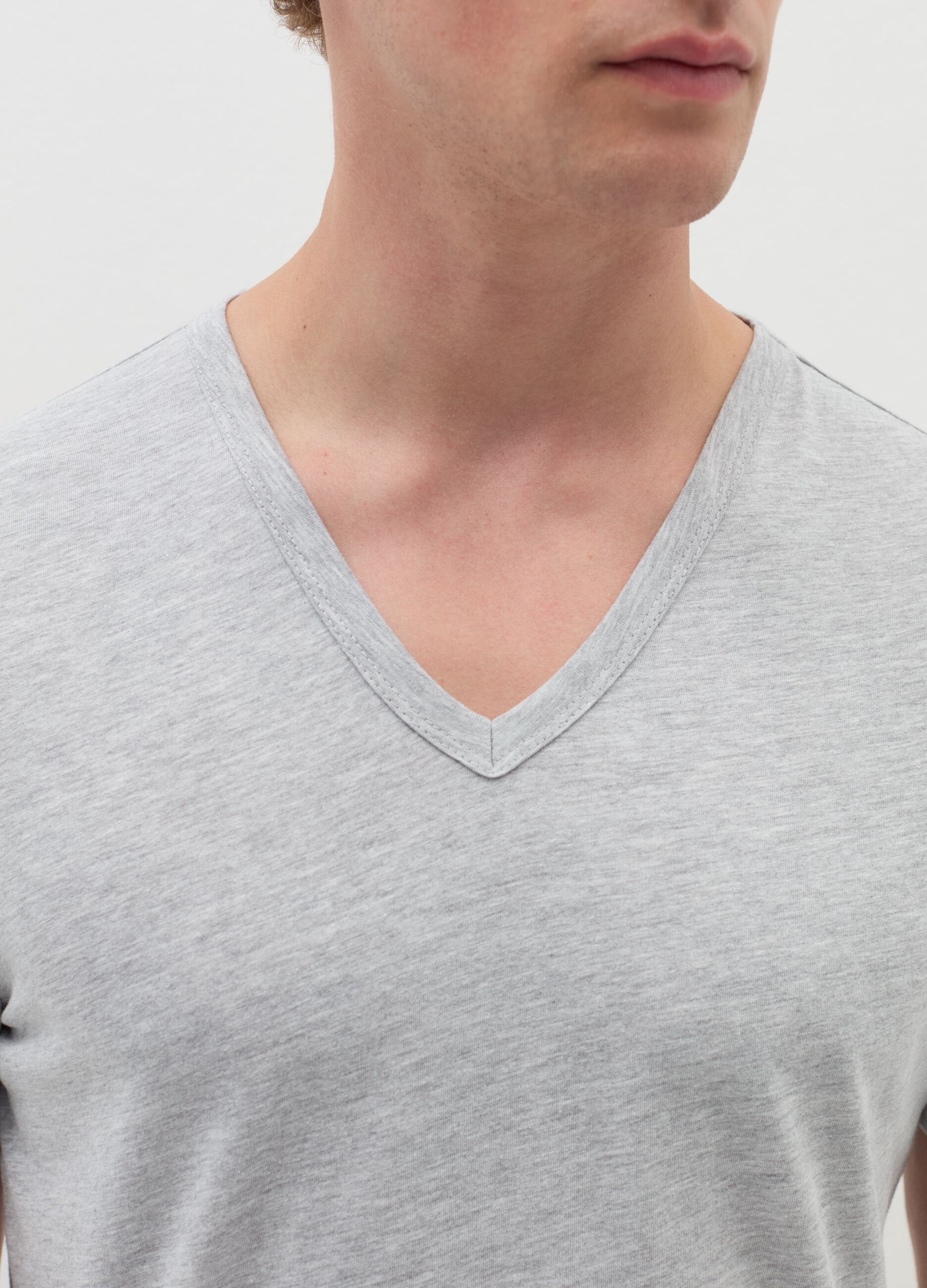 Bipack t-shirt intime in jersey scollo a V