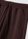 Pantaloni marroni wide leg in modal elasticizzato con coulisse_1