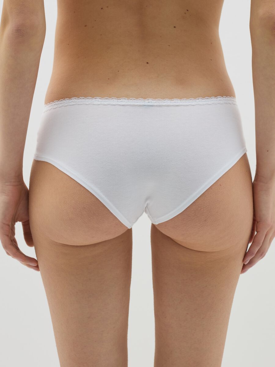 Stretch cotton French knickers with lace_2