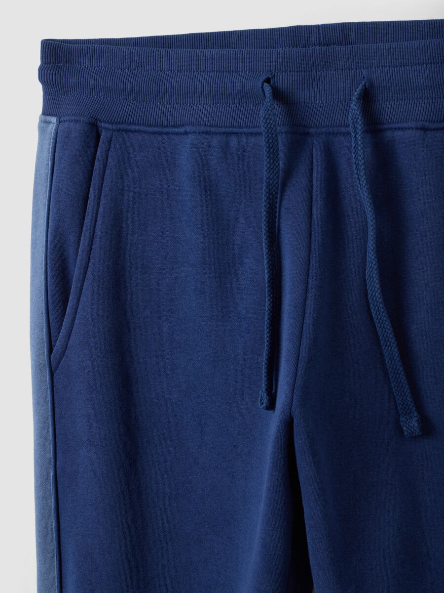 Blue cotton-blend joggers with print_5