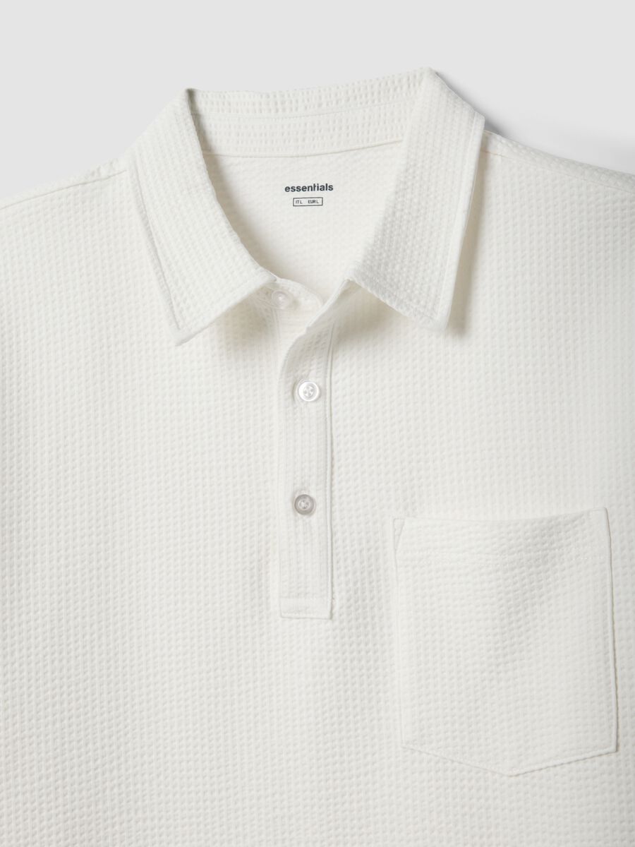 White short-sleeve stretch polo shirt_5