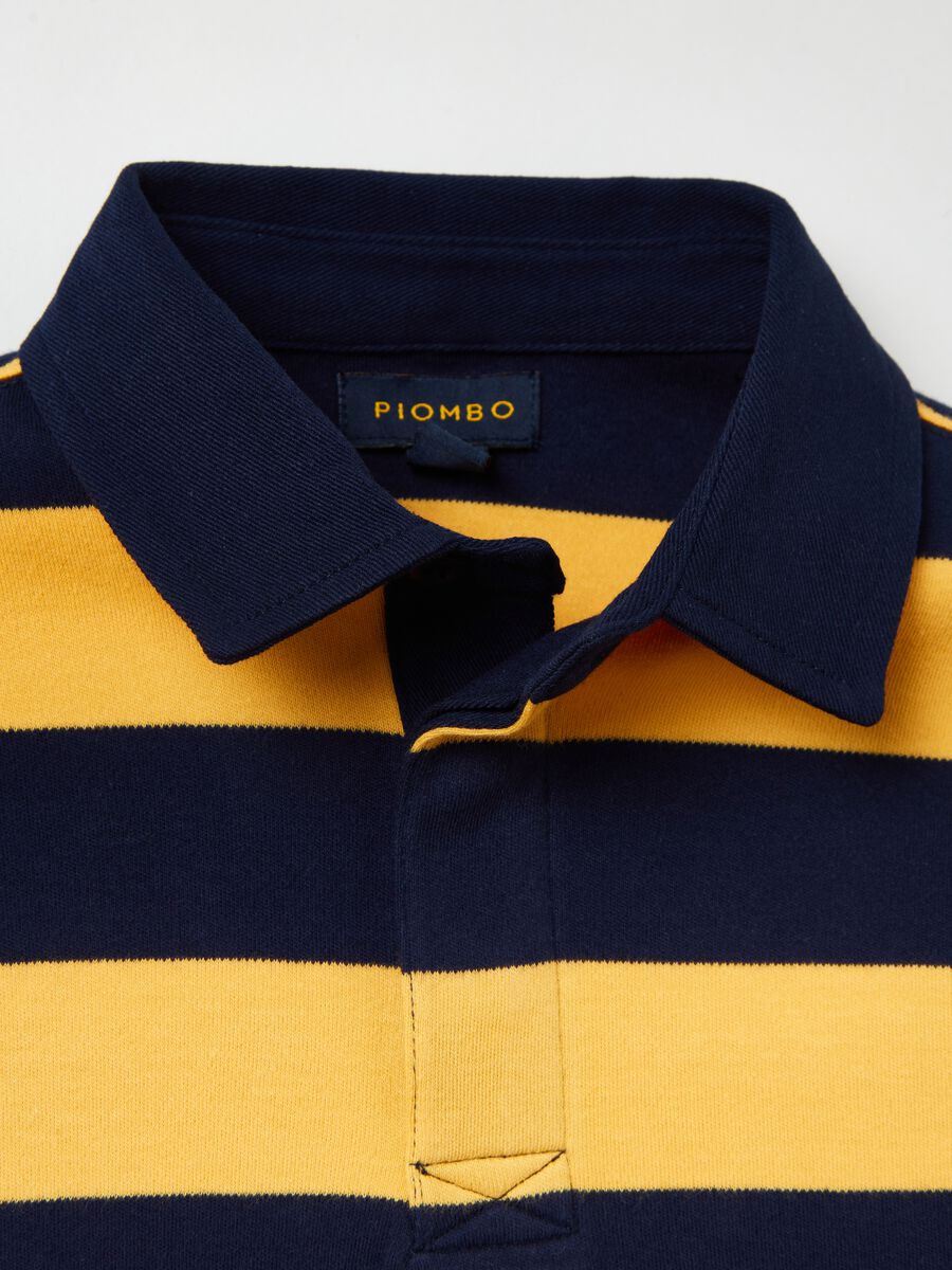 Polo in cotone con fantasia a righe_5