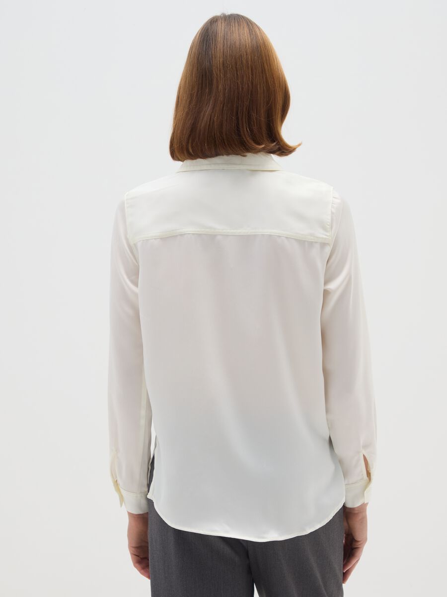 White Satin Shirt Regular Fit_2